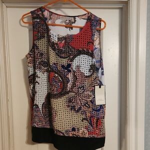 Dana Buchman Multicolor Paisley Blouse, SIZE MEDIUM, NEW WITH TAGS